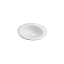 Lippert Components 17" X 20" White Drop-in ABS Oval Lavatory Sink