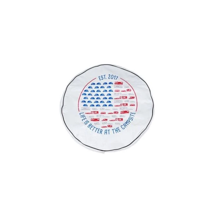 Camco Life Is Better At The Campsite 27" RV Spare Tire Cover- White Vinyl, Patriotic RVs 1 Camco Life Is Better At The Campsite 27" RV Spare Tire Cover- White Vinyl, Patriotic RVs