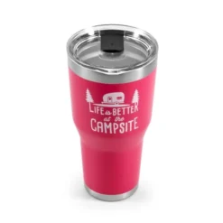 CAMCO Life Is Better At The Campsite Coral Pink 30 Oz Tumbler