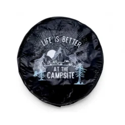 Camco Life Is Better At The Campsite Black Vinyl 29" RV Camper Sunset Design Spare Tire Cover