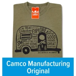 CAMCO Life Is Better At The Campsite Olive Graffiti RV Shirt -Indoor Living Store 53340 5 z 2