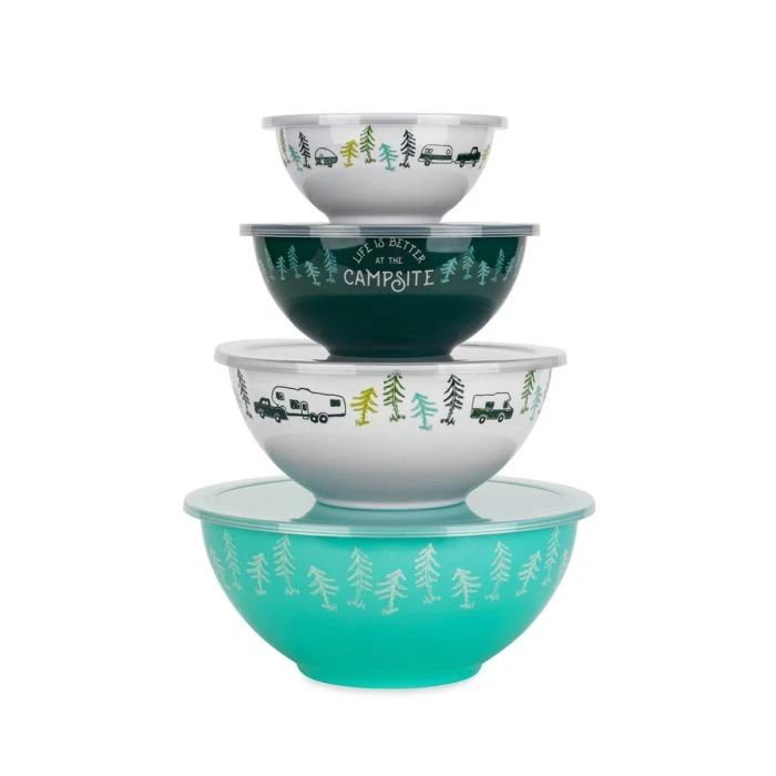 Camco Life Is Better At The Campsite Nesting Bowl Set W/ Lids 1 Camco Life Is Better At The Campsite Nesting Bowl Set W/ Lids