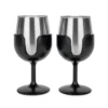 Camco Life Is Better At The Campsite Black Wine Tumblers, 2-Pack