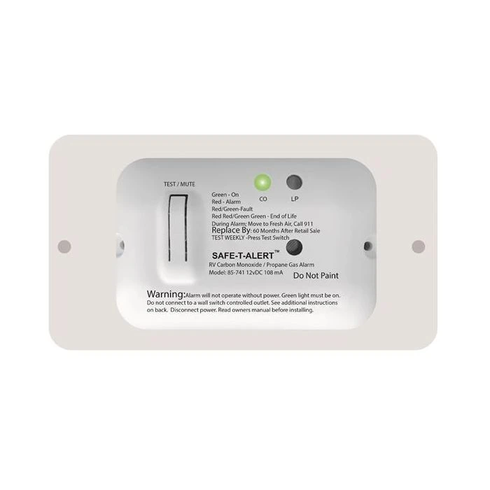 MTI Industry Safe-T-Alert White Slim CO/LP Dual Alarm 1 MTI Industry Safe-T-Alert White Slim CO/LP Dual Alarm