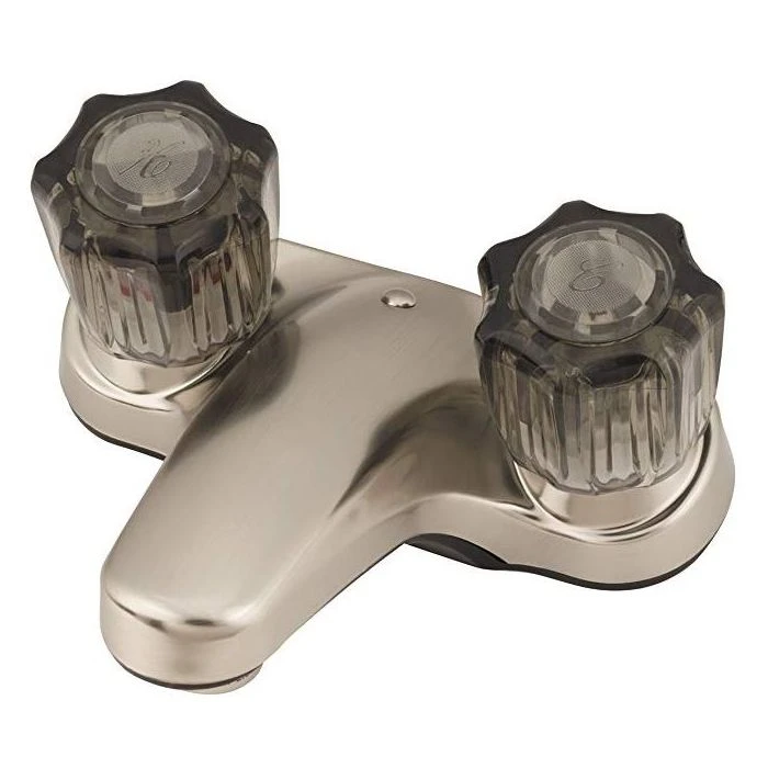 Empire Brass Company Brushed Nickel Lavatory Faucet With Smoke Knobs 1 Empire Brass Company Brushed Nickel Lavatory Faucet With Smoke Knobs