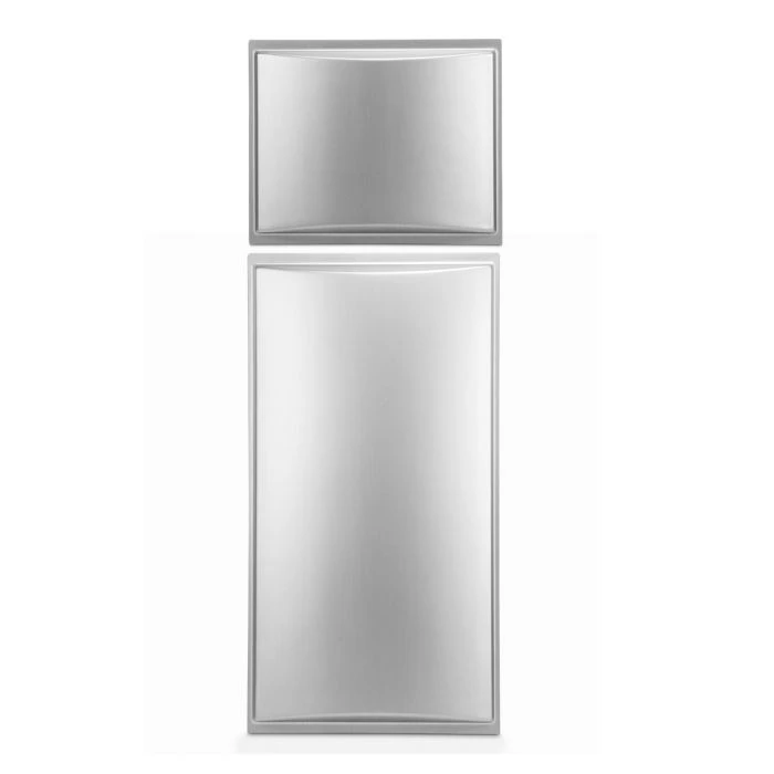 Dometic DM2852/DM2862/NDR1062 Refrigerator Upper & Lower Brushed Aluminum Finish Raised Door Panel Set 1 Dometic DM2852/DM2862/NDR1062 Refrigerator Upper & Lower Brushed Aluminum Finish Raised Door Panel Set