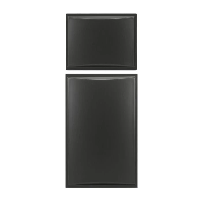 Dometic DM2852/DM2862/NDR1062 Refrigerator Upper & Lower Brushed Black Raised Americana Door Panel Set 1 Dometic DM2852/DM2862/NDR1062 Refrigerator Upper & Lower Brushed Black Raised Americana Door Panel Set