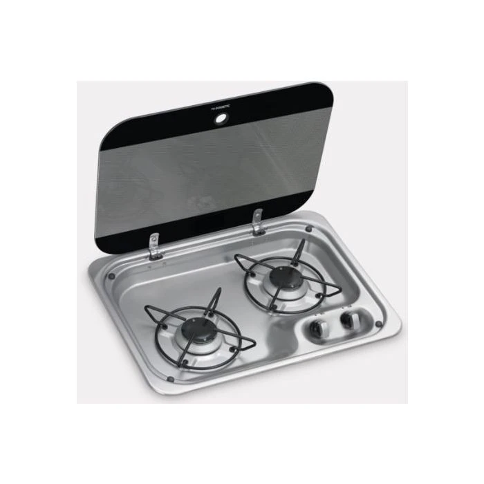 Dometic Stainless Steel 2 Burner Drop-In Cooktop W/ Glass Lid 1 Dometic Stainless Steel 2 Burner Drop-In Cooktop W/ Glass Lid
