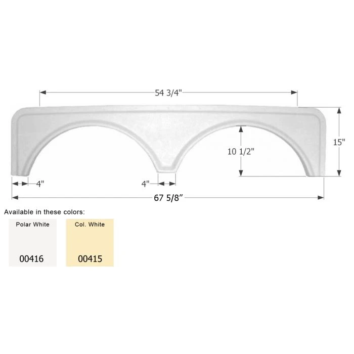 Icon Polar White Tandem Fender Skirt FS668 1 Icon Polar White Tandem Fender Skirt FS668