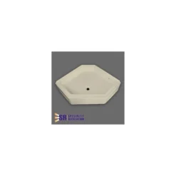 Specialty Recreation 34" X 34" Parchment Neo Angle Front Center Drain Shower Pan