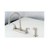 American Brass Company Brushed Nickel Teapot Handle Gooseneck Kitchen Faucet With Spray Kit