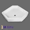Specialty Recreation 34" X 34"White Neo Angle Front Center Drain Shower Pan