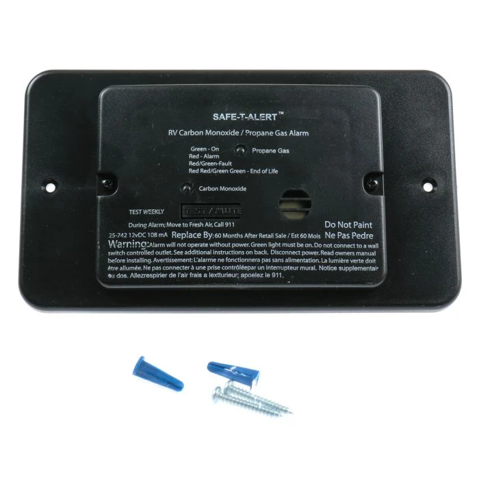 Safe-T-Alert Combination CO/LP 25 Series Alarm W/ Trim Ring - Black 1 Safe-T-Alert Combination CO/LP 25 Series Alarm W/ Trim Ring - Black