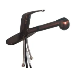 American Brass Company Oil Rubbed Bronze Single Lever Pull-Out Kitchen Faucet With Deck Plate
