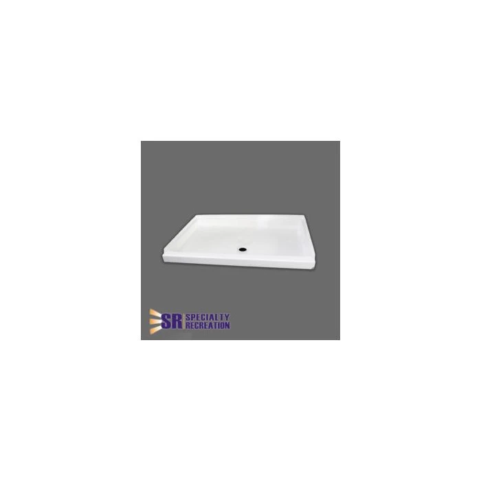 Specialty Recreation 24" X 38" White Front Center Drain Shower Pan 1 Specialty Recreation 24" X 38" White Front Center Drain Shower Pan