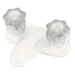 Empire Brass Company White Lavatory Faucet With Clear Knobs