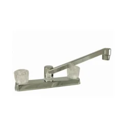 Empire Brass Company Chrome Long Neck Kitchen Faucet With Clear Knobs