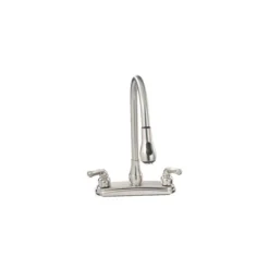 Empire Brass Company Brushed Nickel Teapot Handle Pull-Out Gooseneck Kitchen Faucet